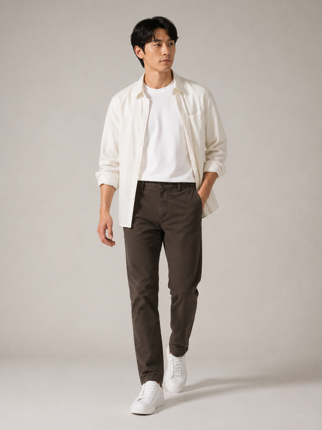 Men Brown Tailored Stretchable Chinos