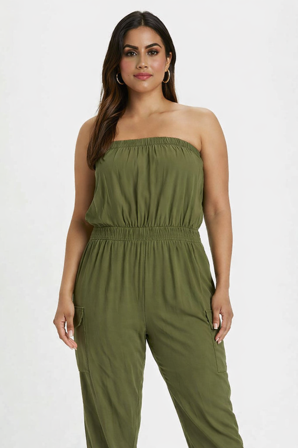 Women Green Tube Jumpsuit