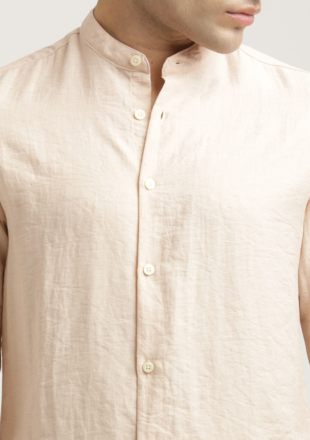 Men Mandarin Collar Nylon Shirt