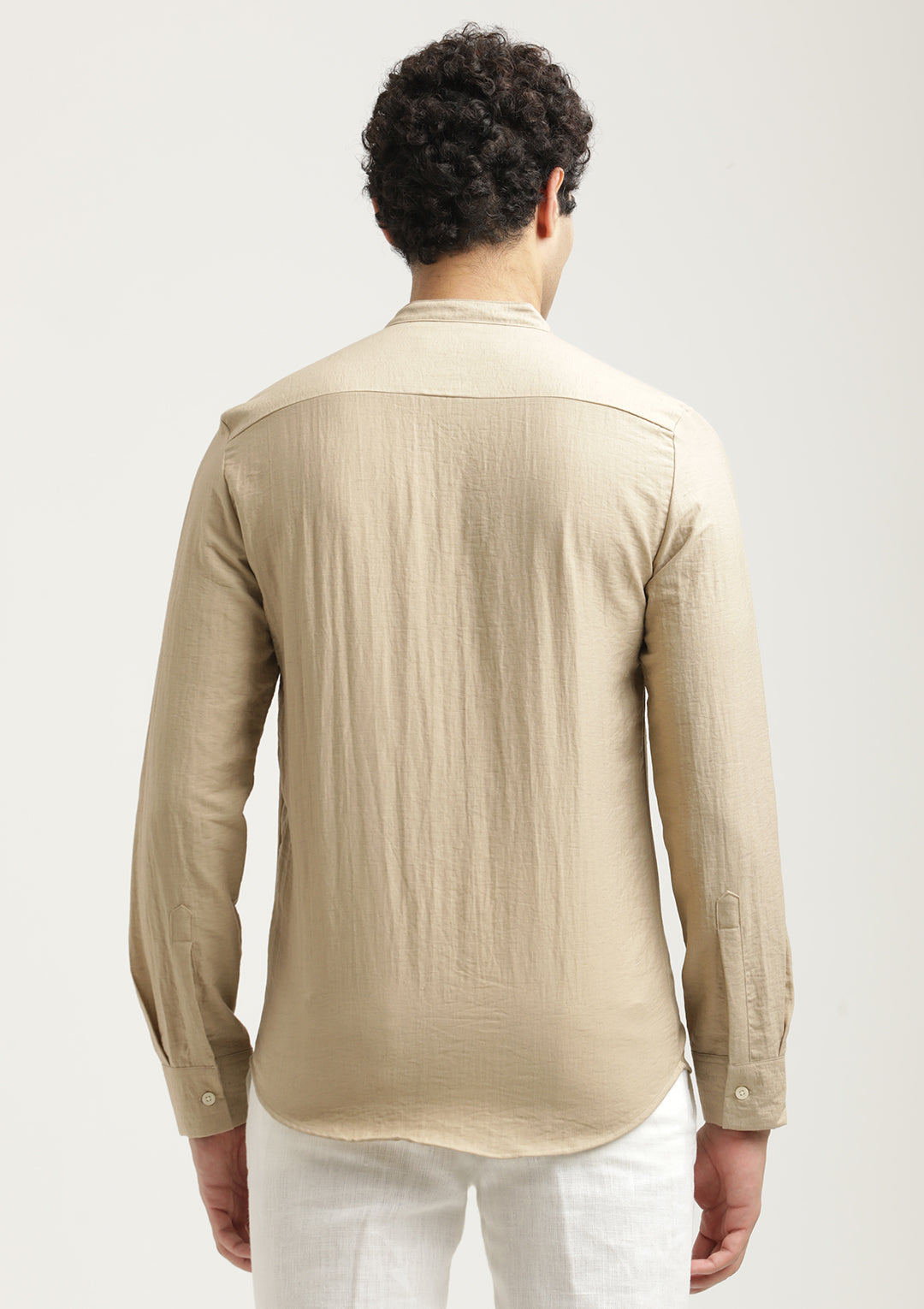 Men Mandarin Collar Nylon Shirt