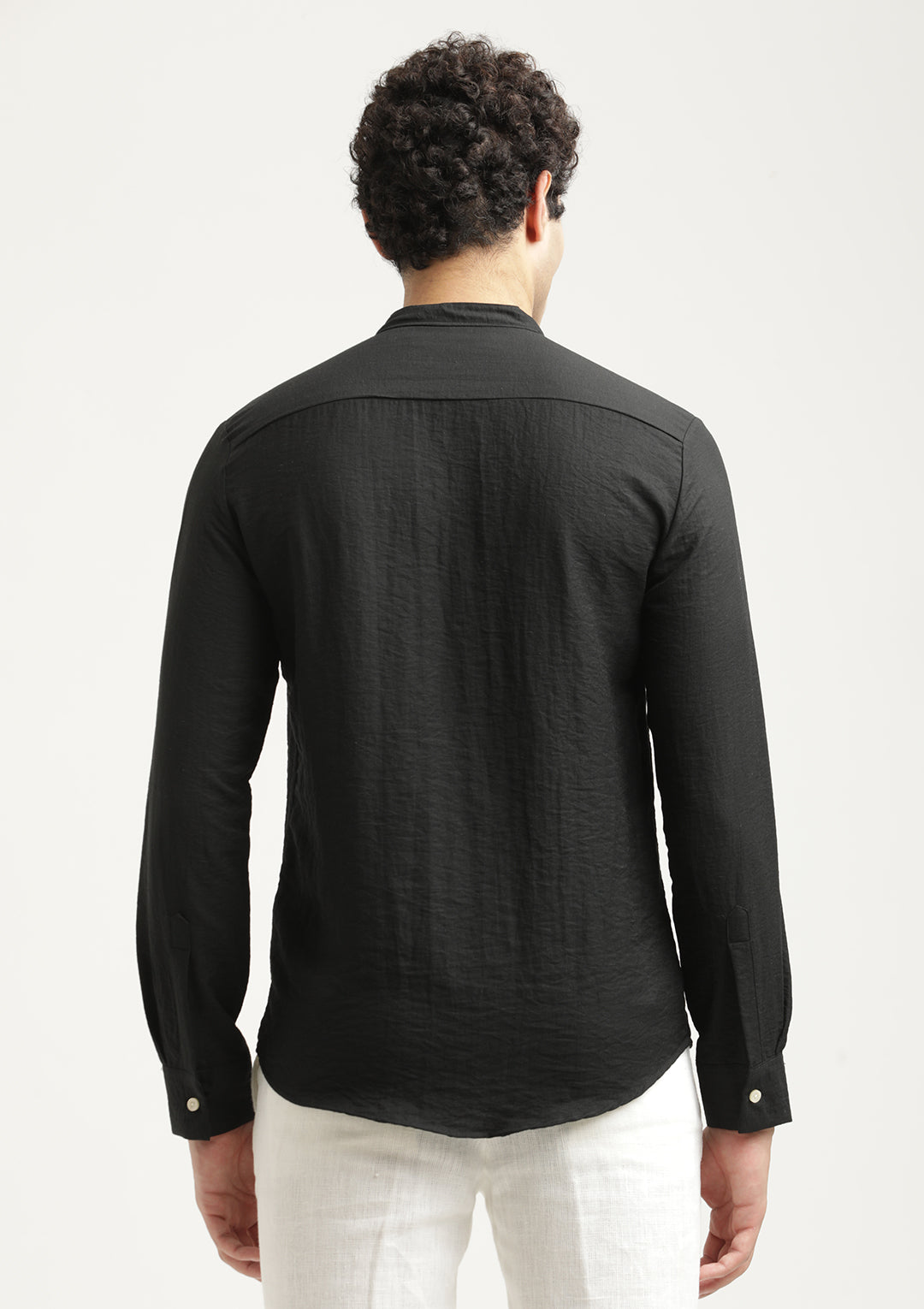 Men Mandarin Collar Nylon Shirt