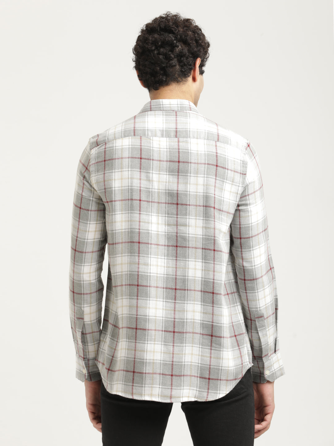 Men Checked Cotton-Linen Shirt