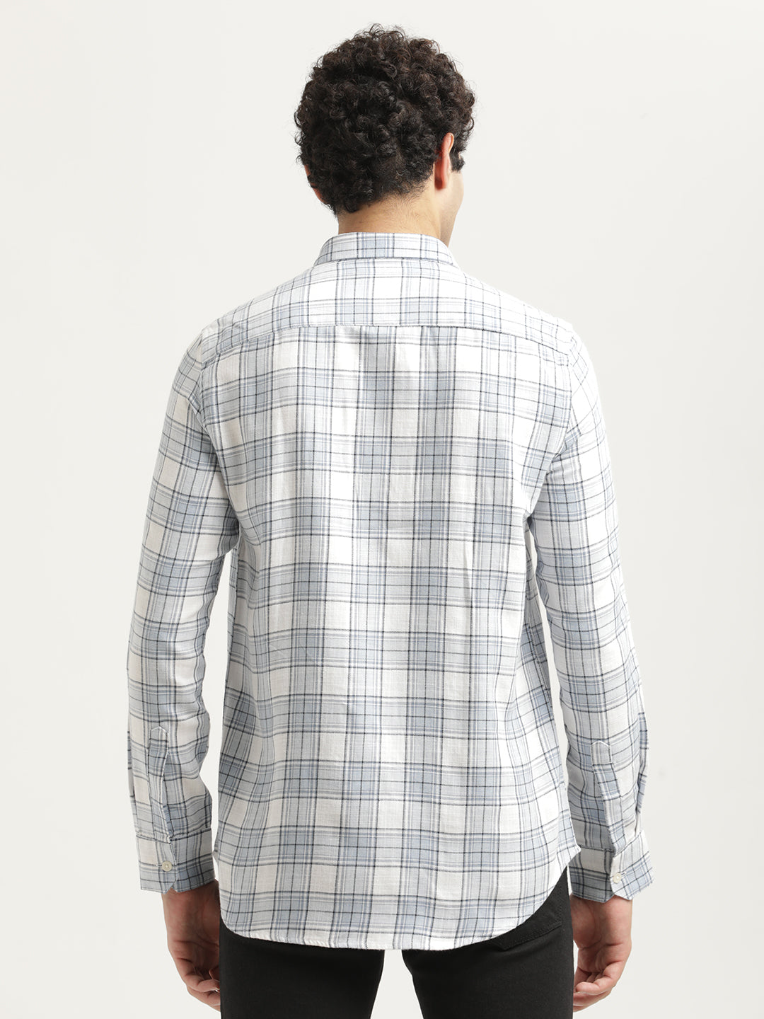 Men Checked Cotton-Linen Shirt