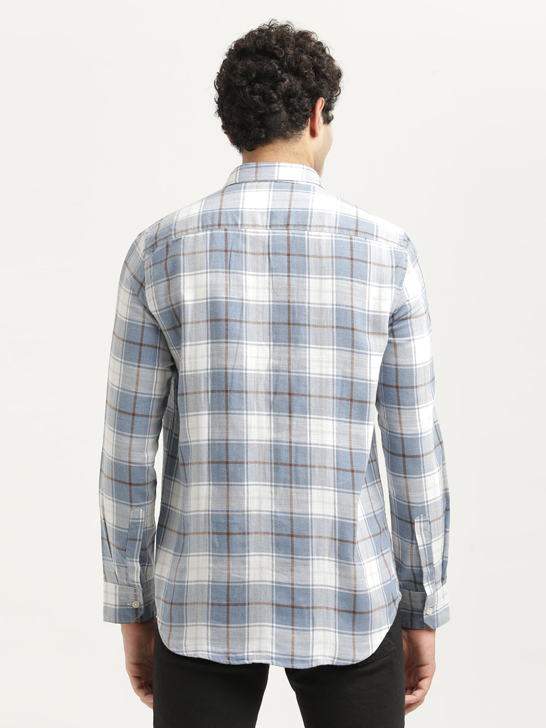 Men Checked Cotton-Linen Shirt