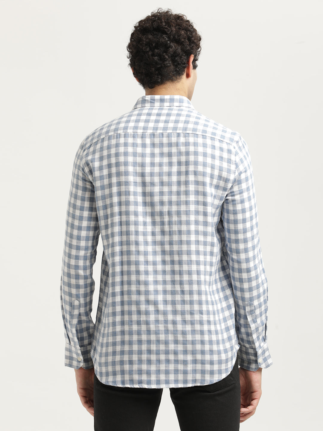 Men Checked Cotton-Linen Shirt