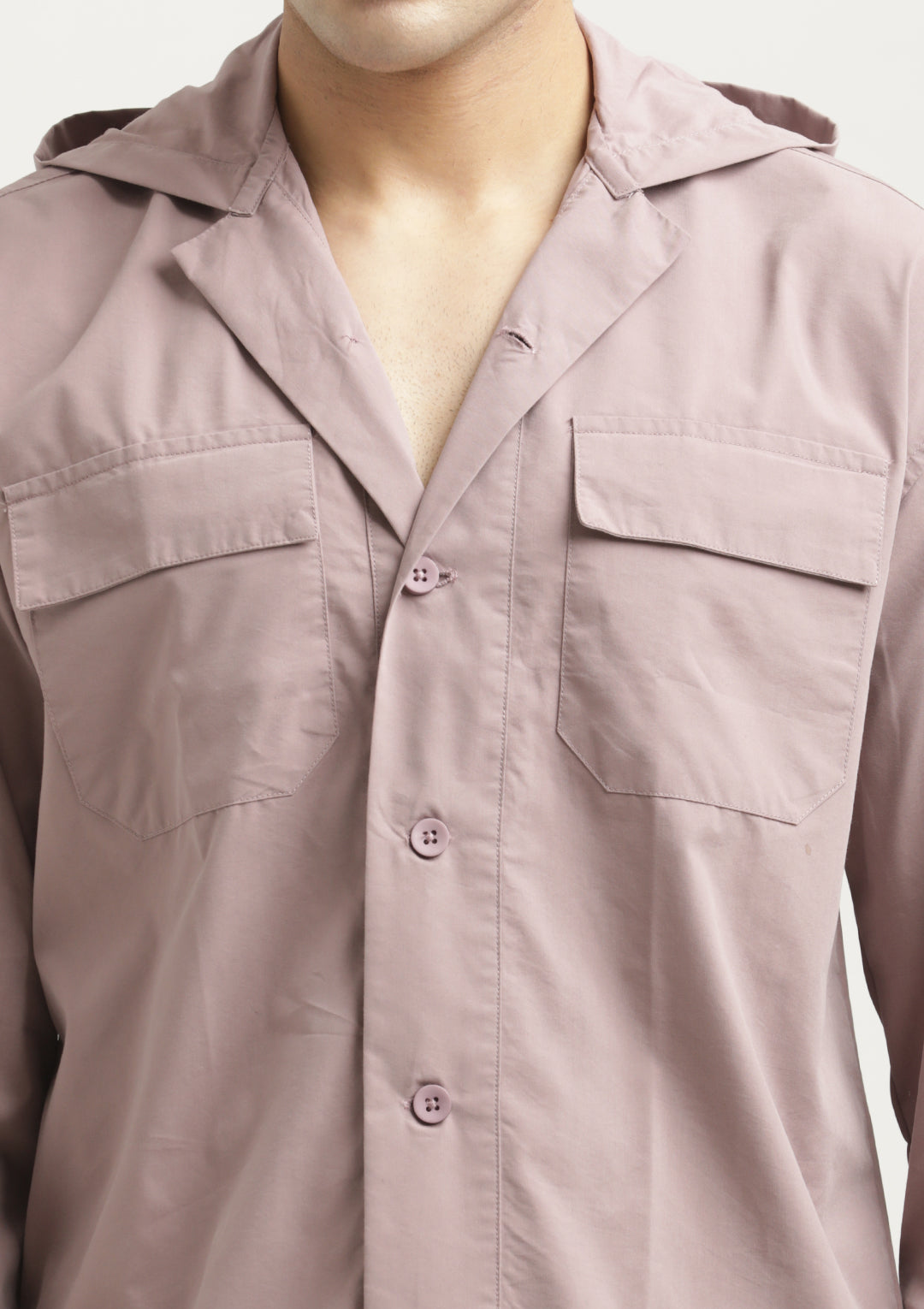 Men Hooded Utility Shirt