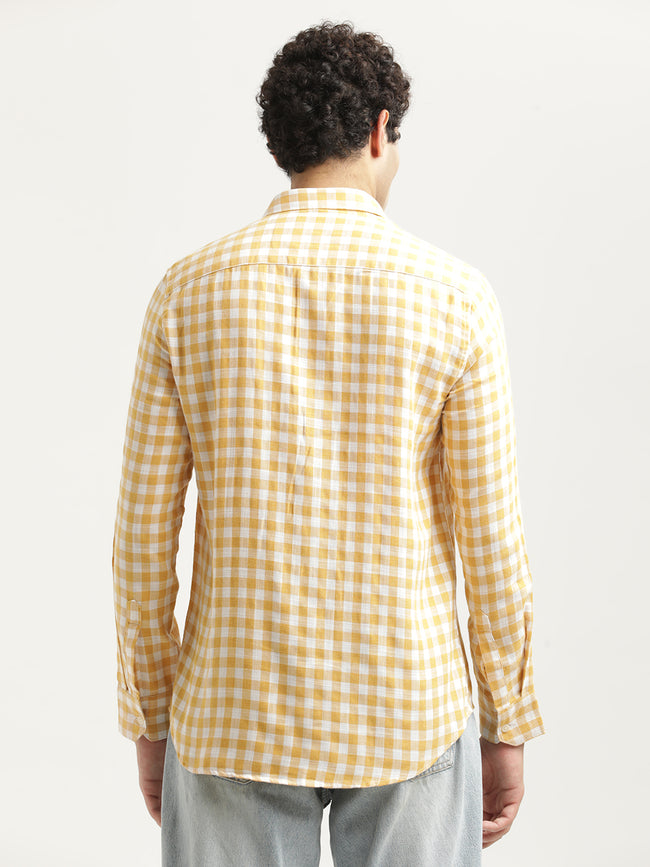 Men Checked Cotton-Linen Shirt