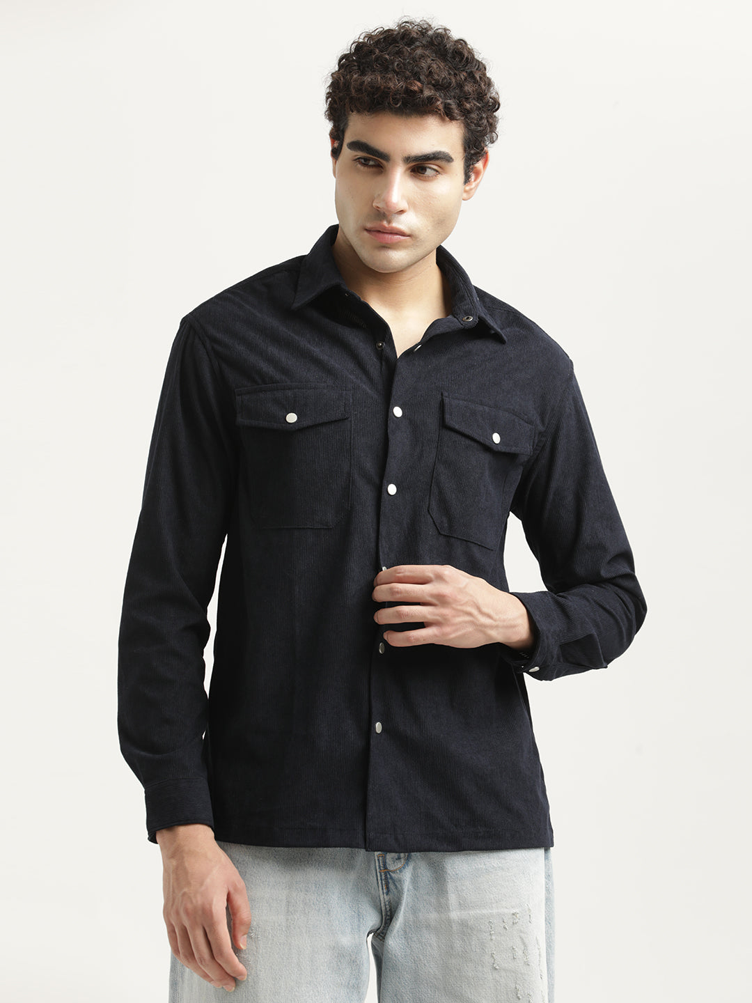 Men Corduroy Overshirt