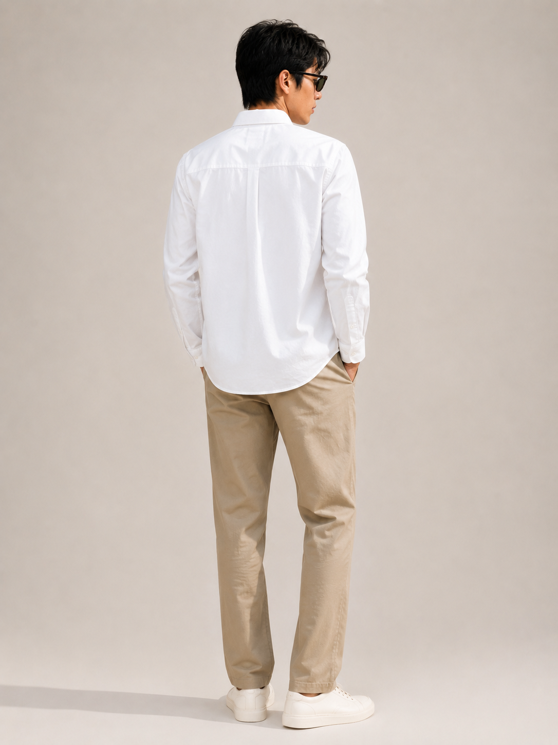 Men White Oxford Button Down Shirt