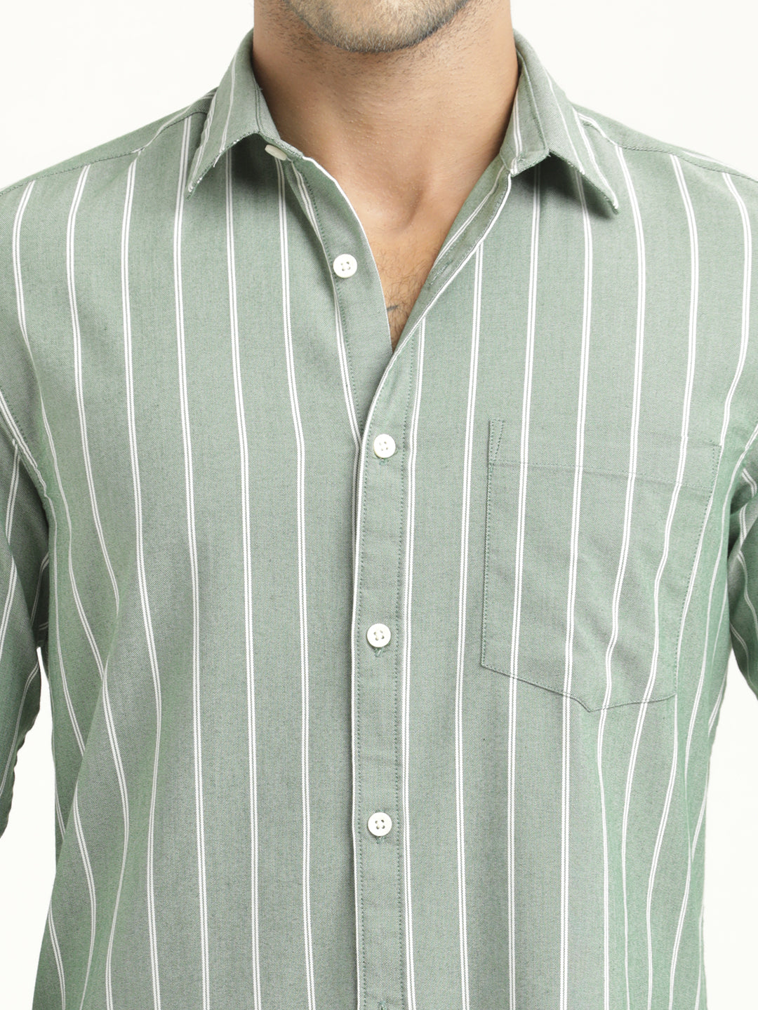 Men Striped Oxford Lycra Shirt