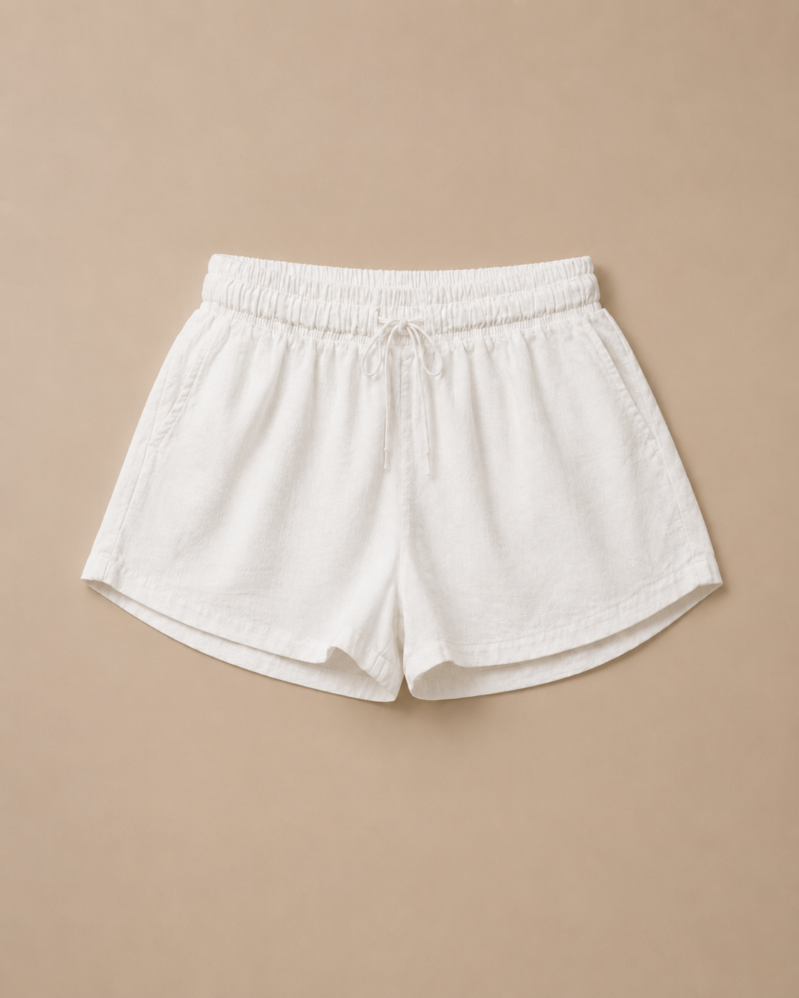 Women White Minimal Summer Shorts