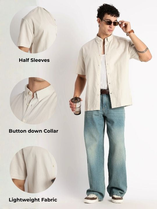 Men Breathable Cotton Linen Shirt