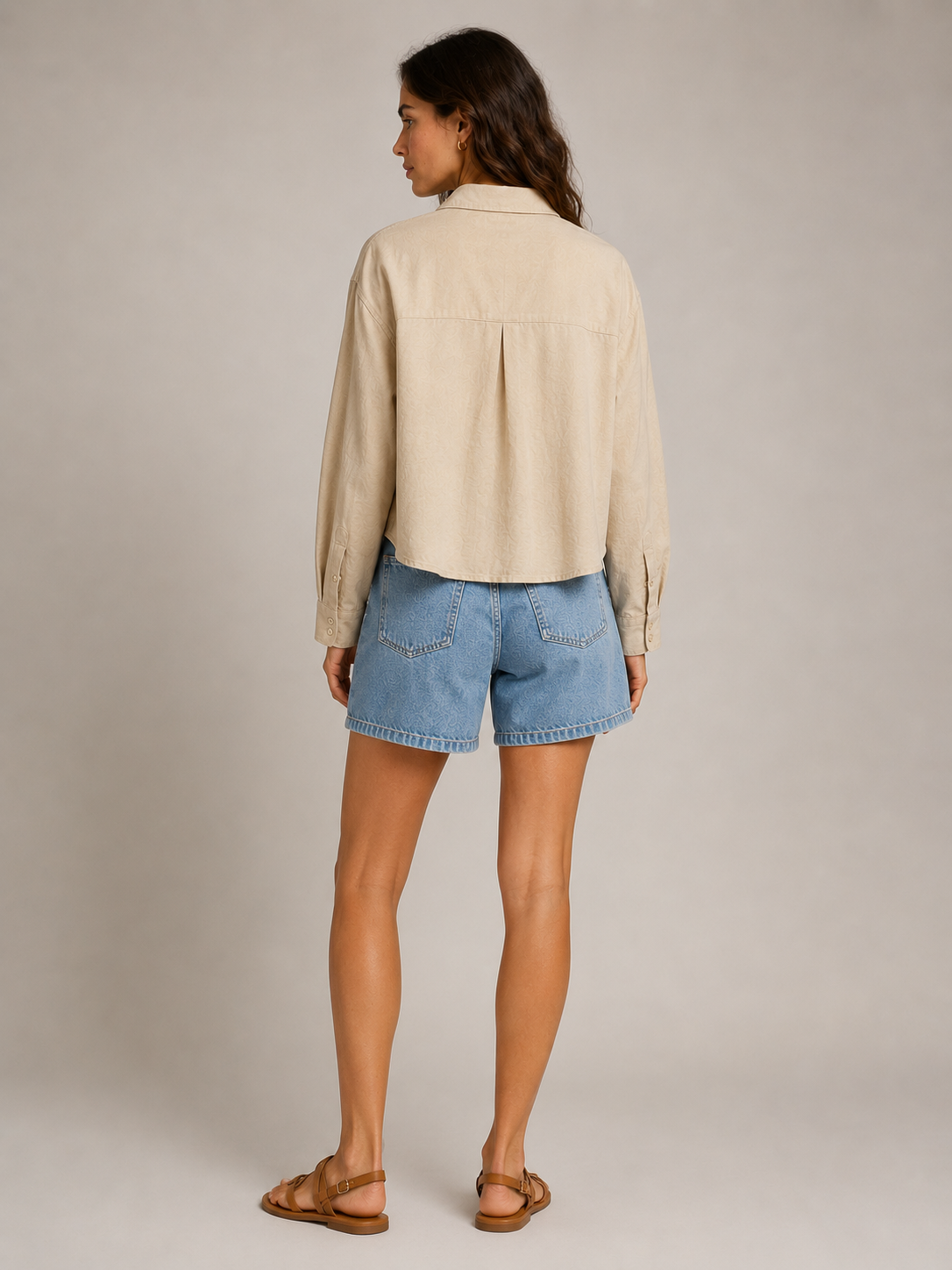 Women Beige Utility Shirt
