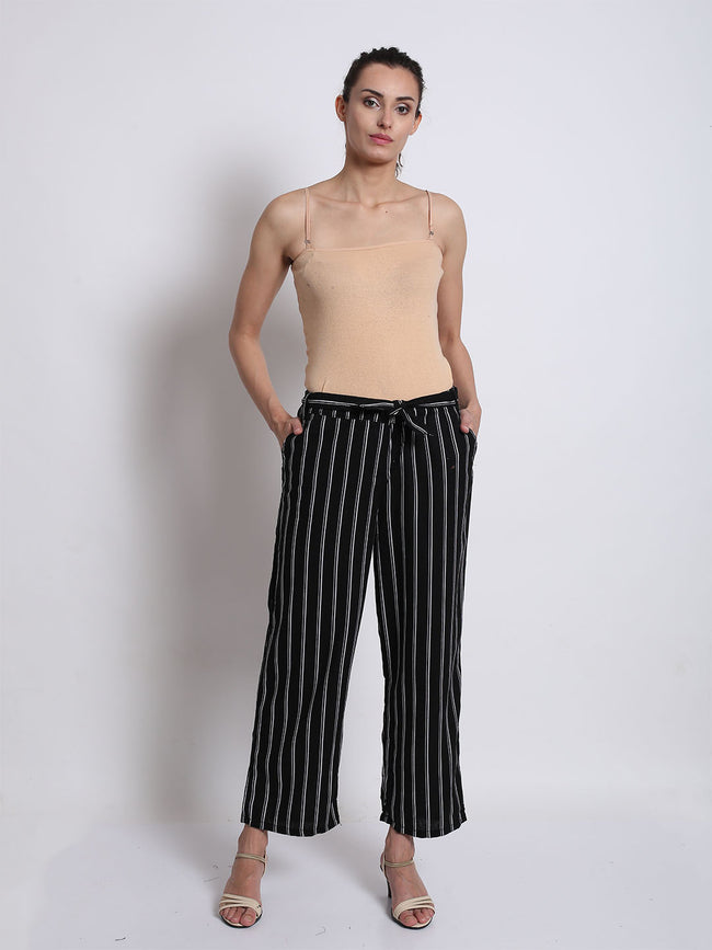 Women Striped Wide Leg Pants