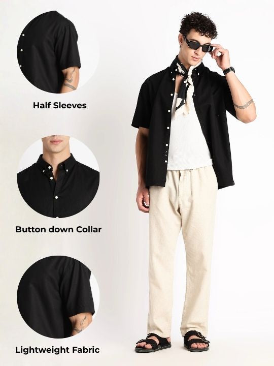 Men Breathable Cotton Linen Shirt