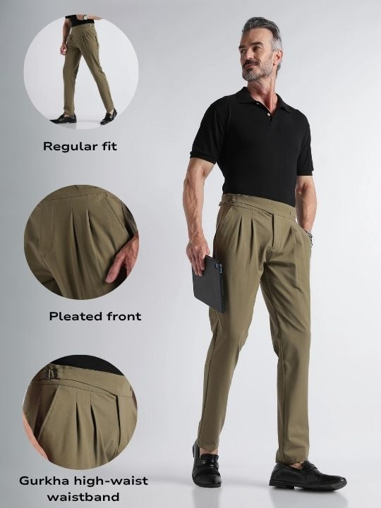 Men Olive Classic Gurkha Pant