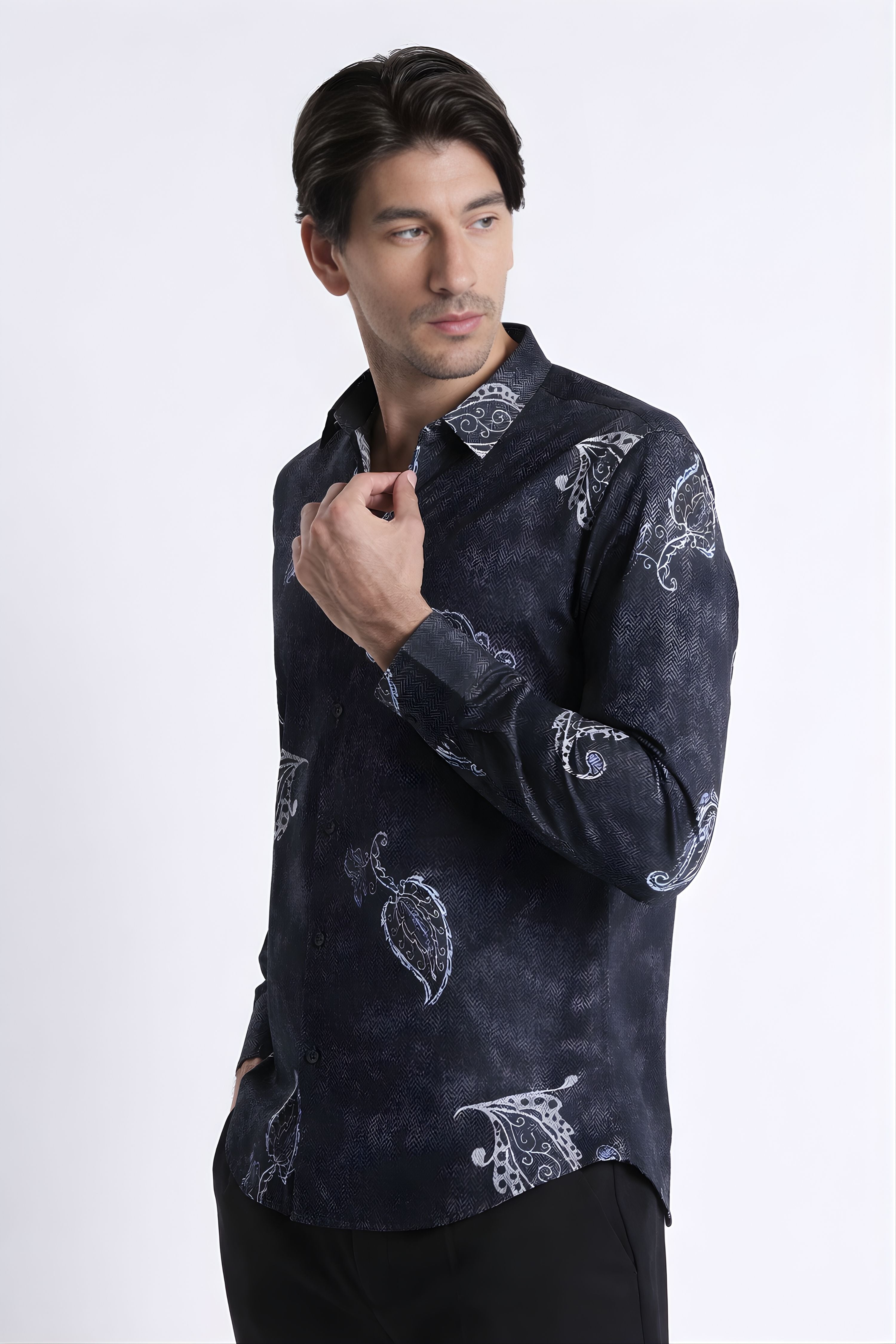 Men Refined Floral Digital Print Shirt