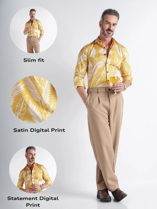Men Multi Satin Digital Print Shirt