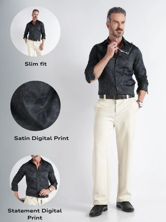 Men Multi Satin Digital Print Shirt