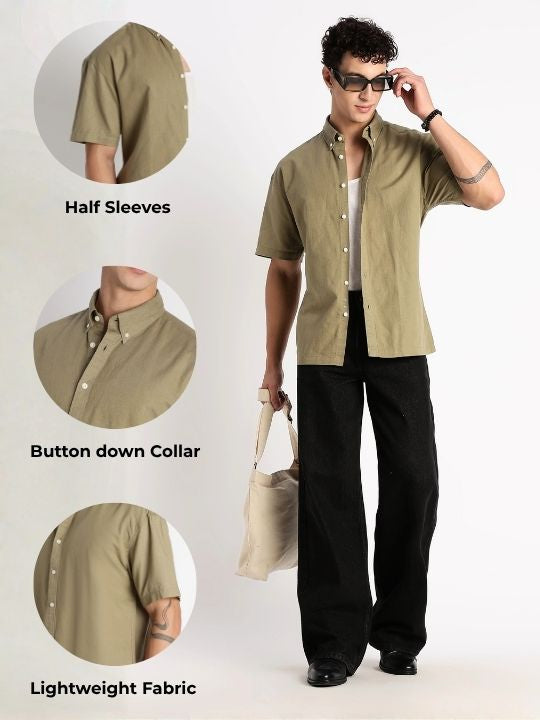 Men Breathable Cotton Linen Shirt