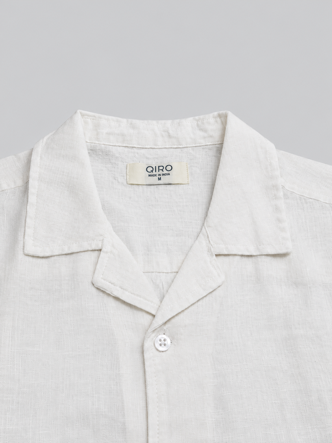 Men White 100% Linen Shirt