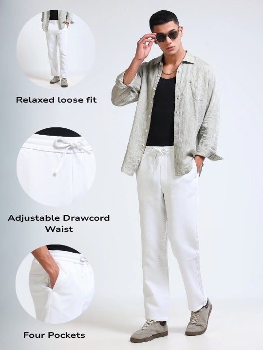 Men White Everyday Trousers