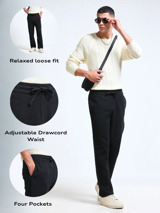 Men Black Everyday Trousers