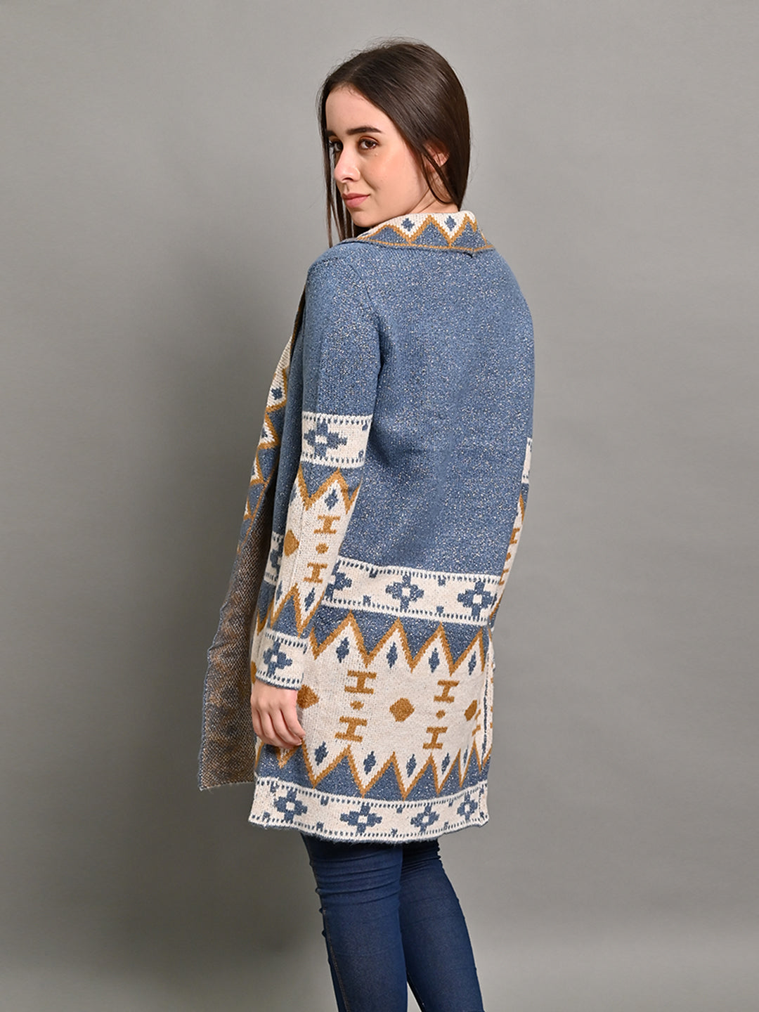 Women Blue Open Shrug