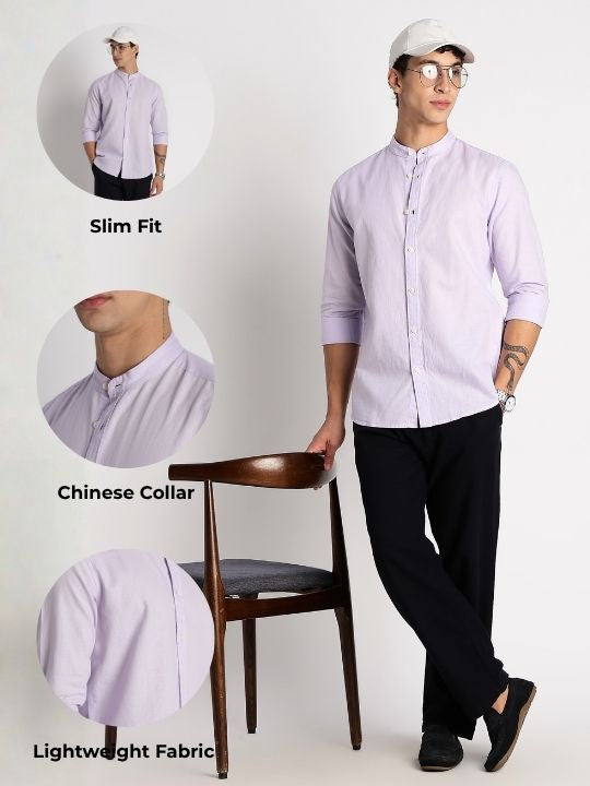 Men Cotton Linen Slim Fit Shirt