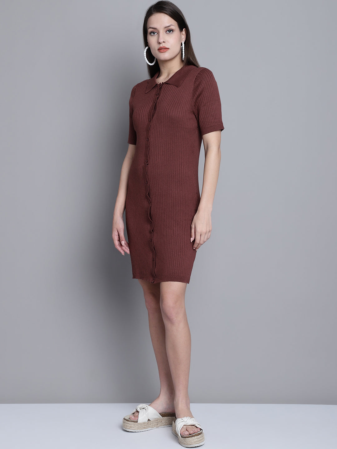 Women Brown Viscose Dress