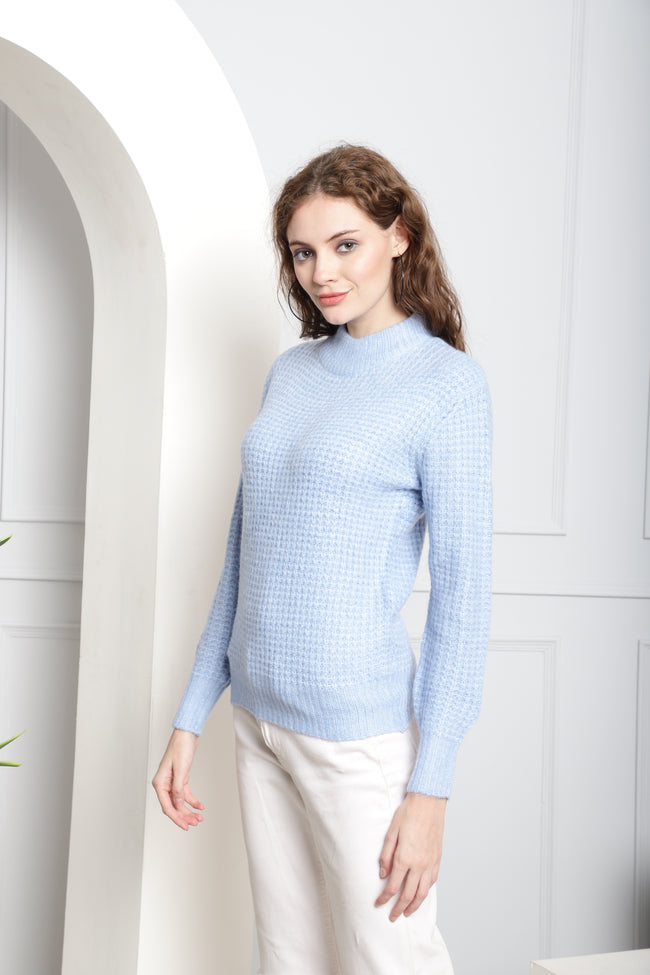 Sweetkama Oversized Turtleneck in Light Blue main image 1