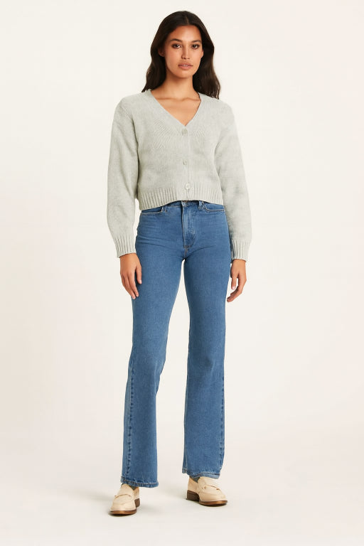Women Grey Solid Cardigan