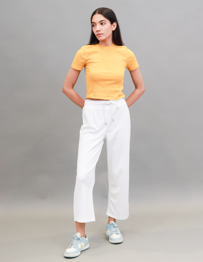 Women White Wide Leg Pants