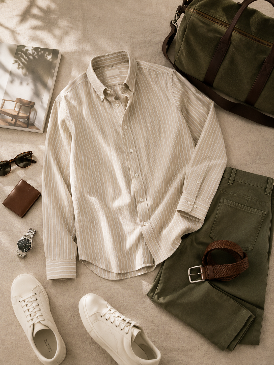 Men Stone Stripe Oxford Shirt
