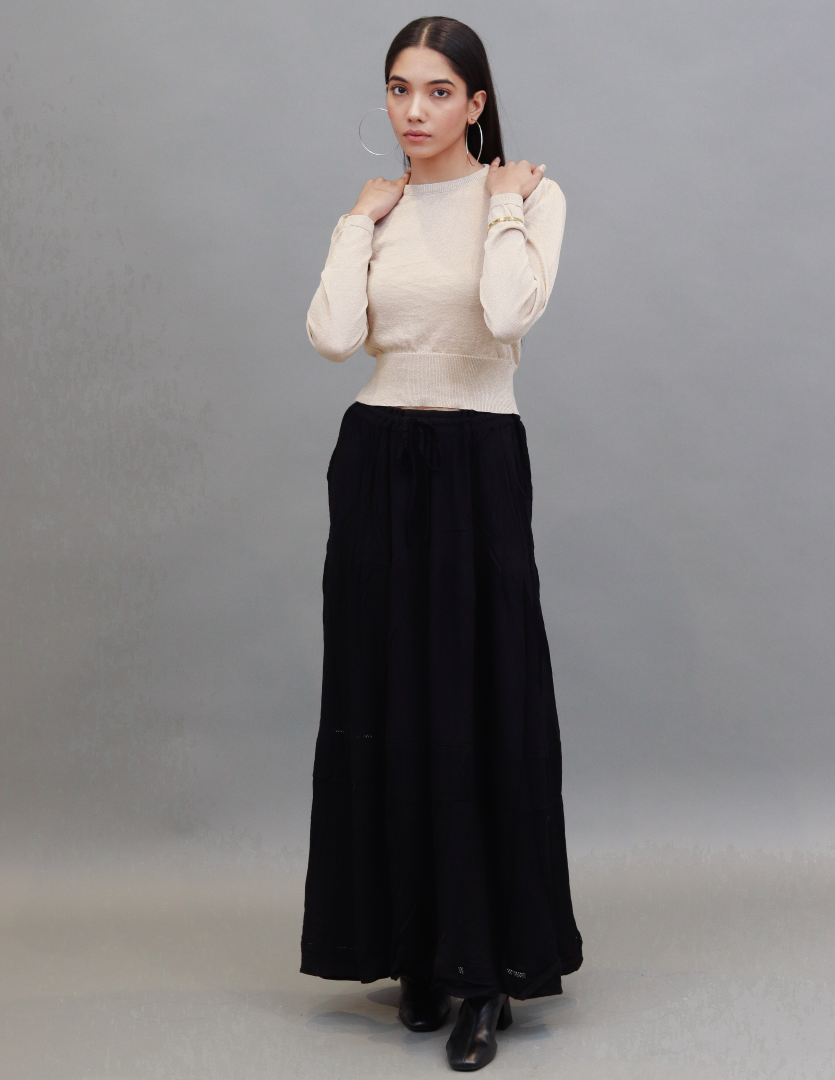 Women Black Long Skirt