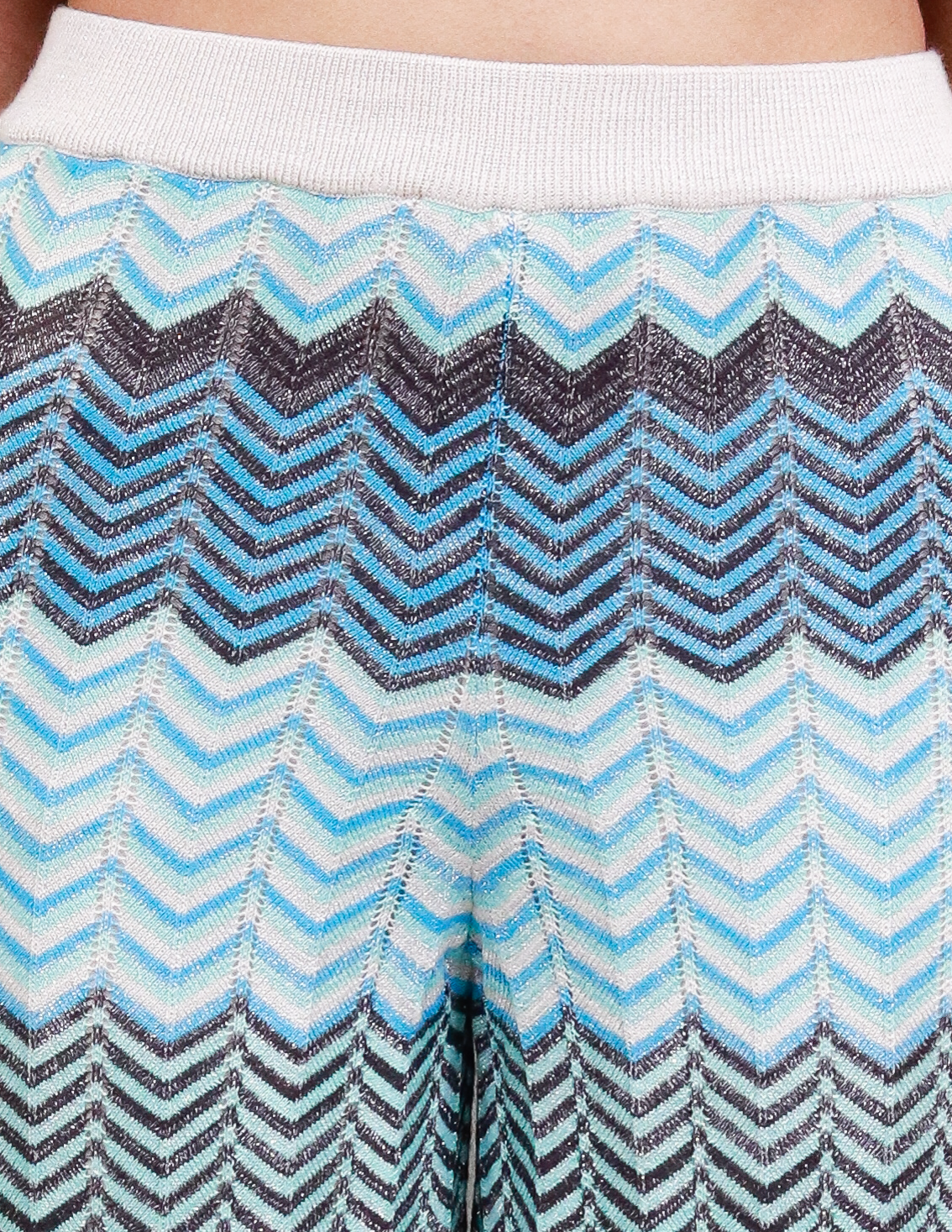 Women Blue Zigzag Trousers