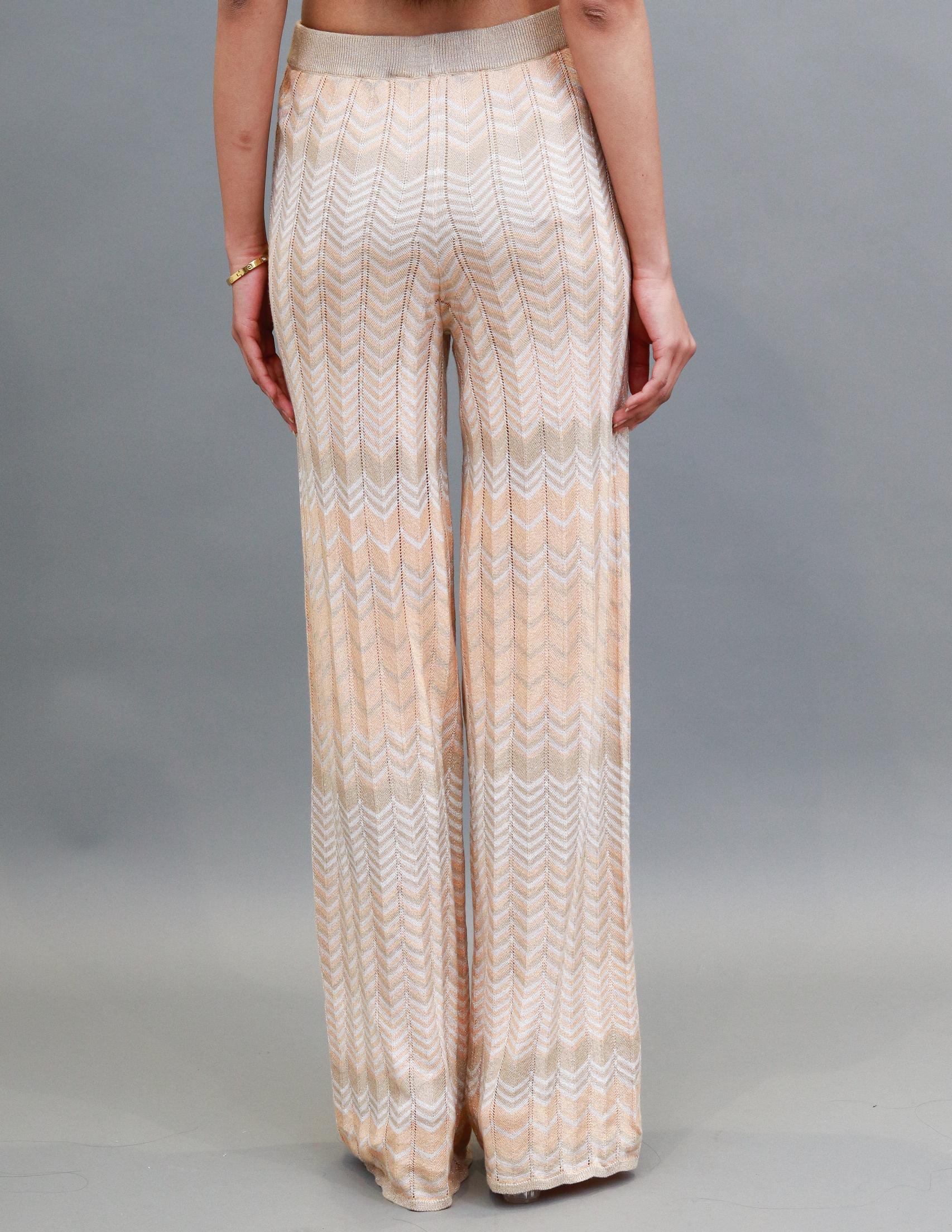 Women Gold Zigzag Trousers