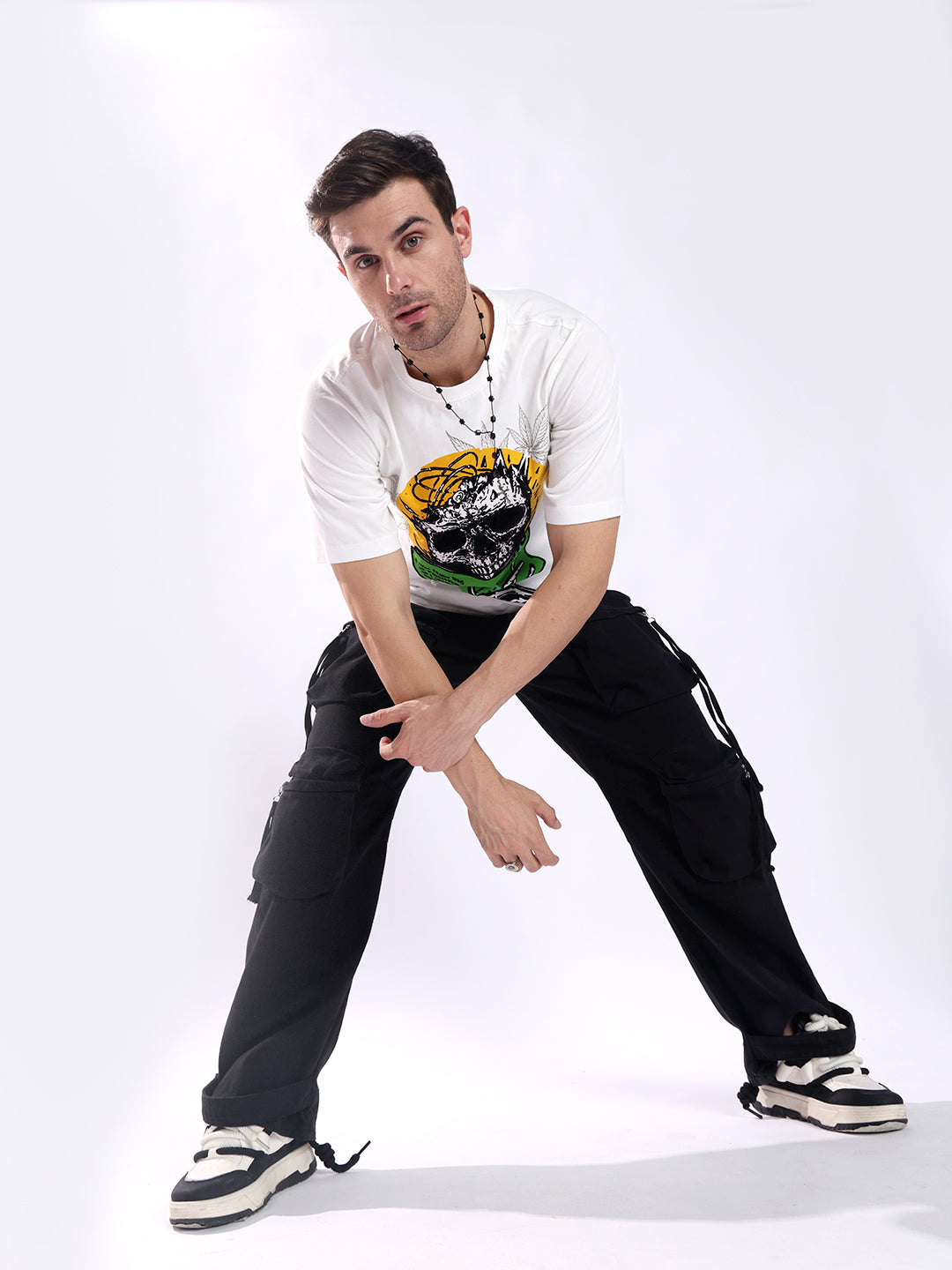 Men White Cotton Oversized T-Shirt