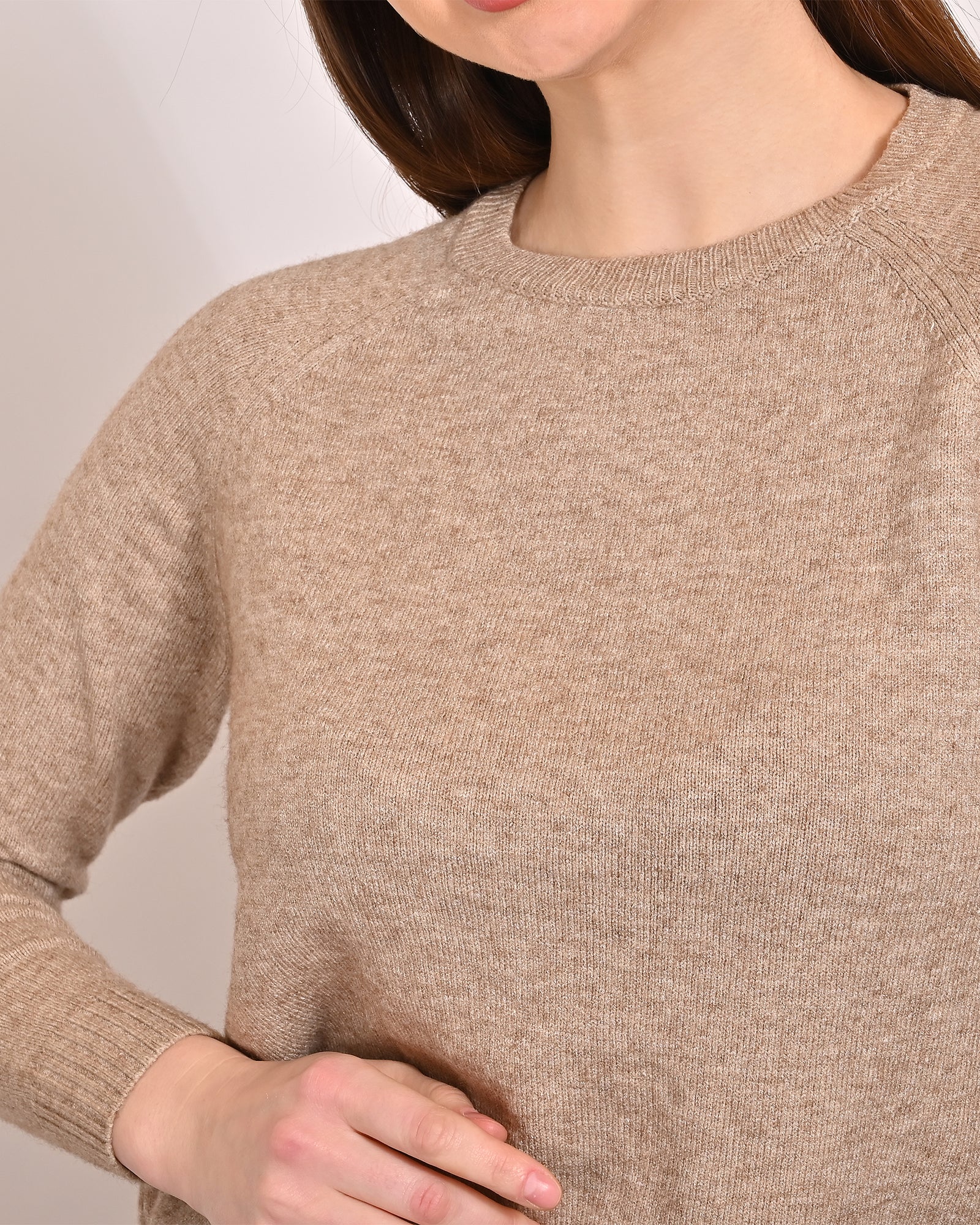 Women Beige Acrylic Sweater