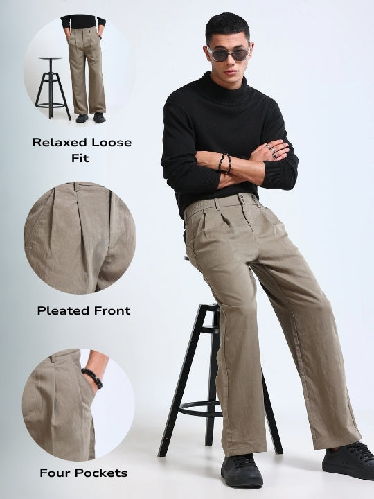 Men Olive Everyday Trousers