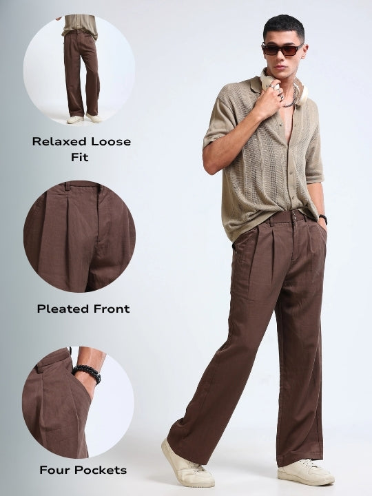 Men Brown Everyday Trousers