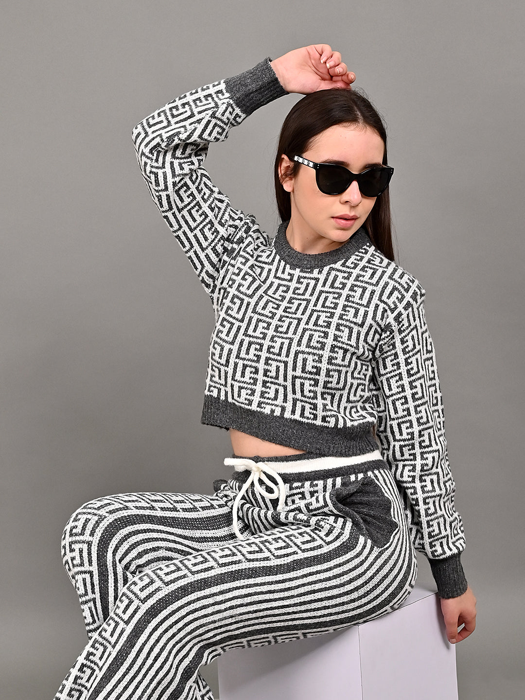 Women Grey Knit Co Ord