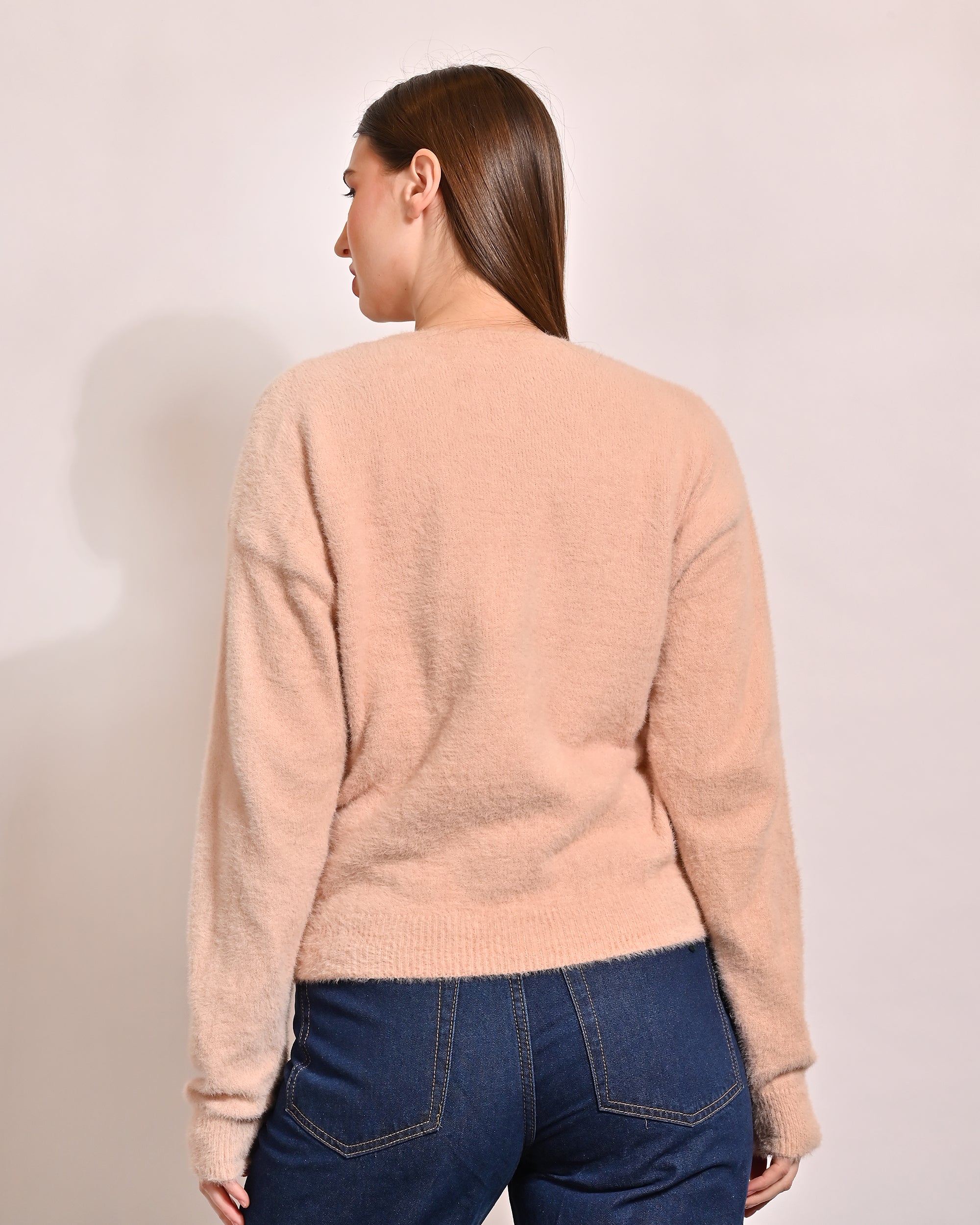 Women Baby Pink Sweater