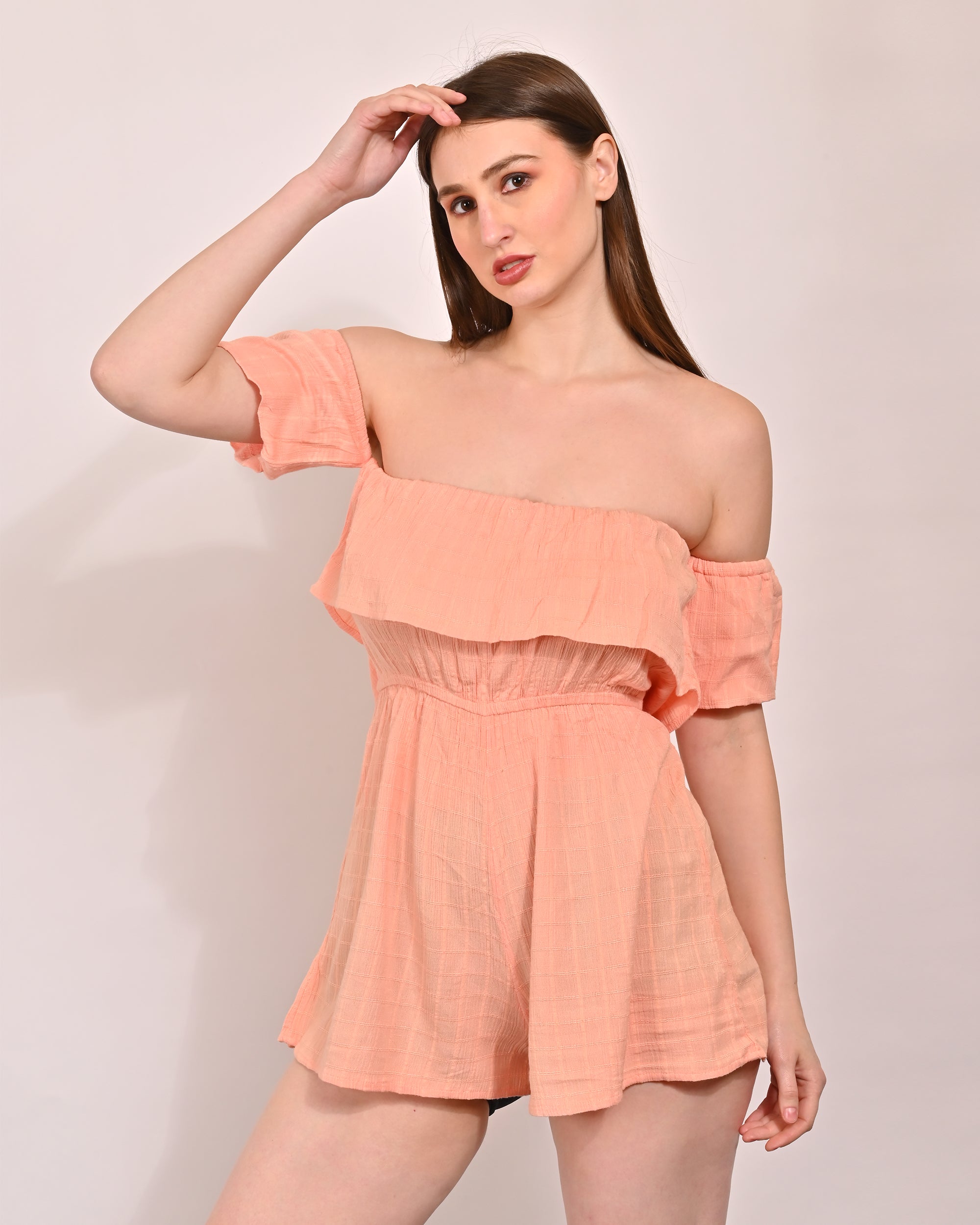 Women Pink Off Shoulder Jumpsuit