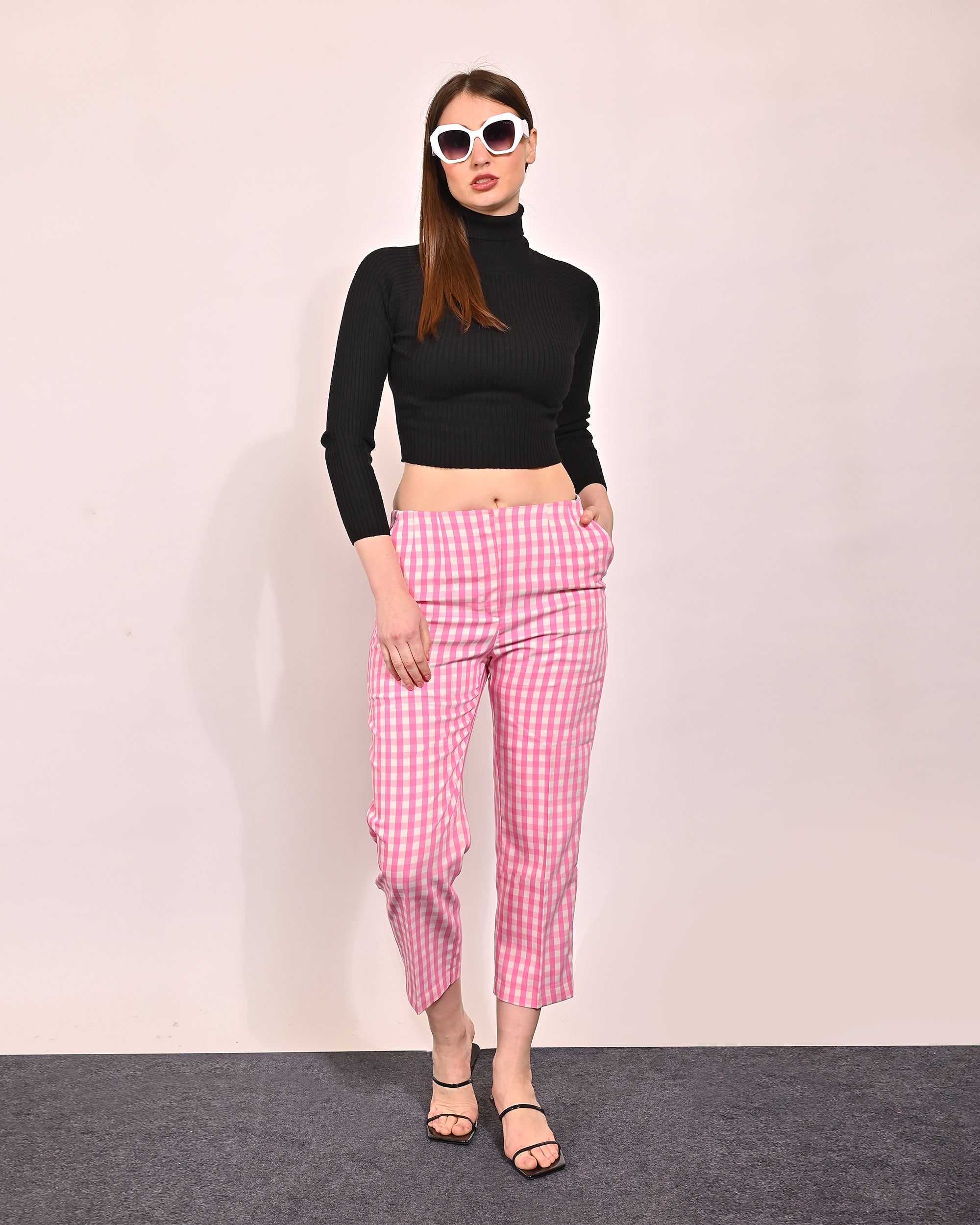 Women Pink Ankle Pants