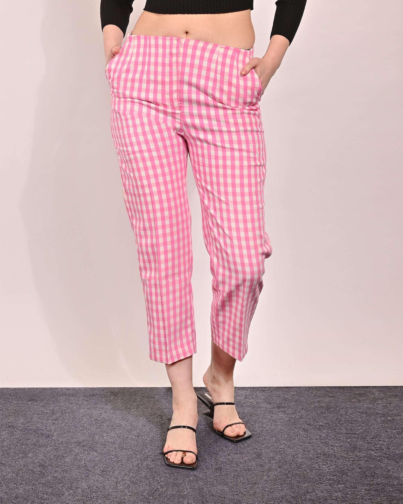 Women Pink Ankle Pants