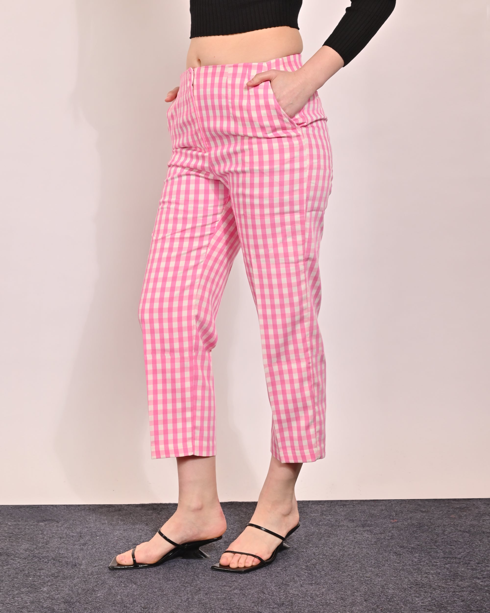 Women Pink Ankle Pants