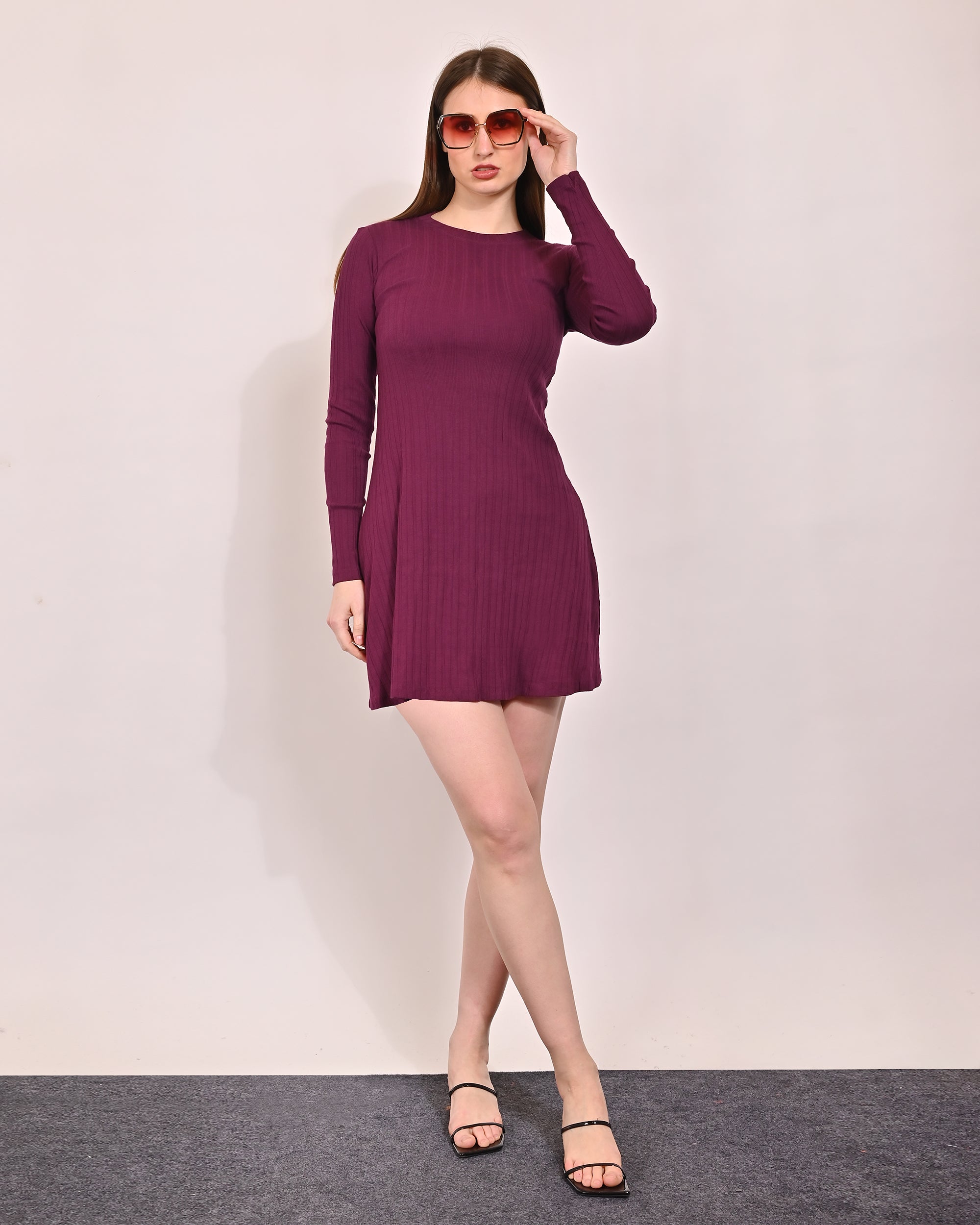 Women Wine Shift Dress