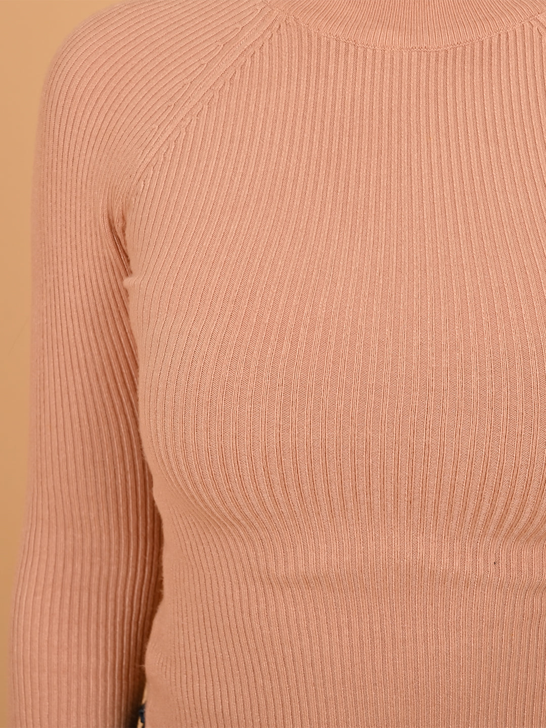 Women Peach Turtleneck Sweater