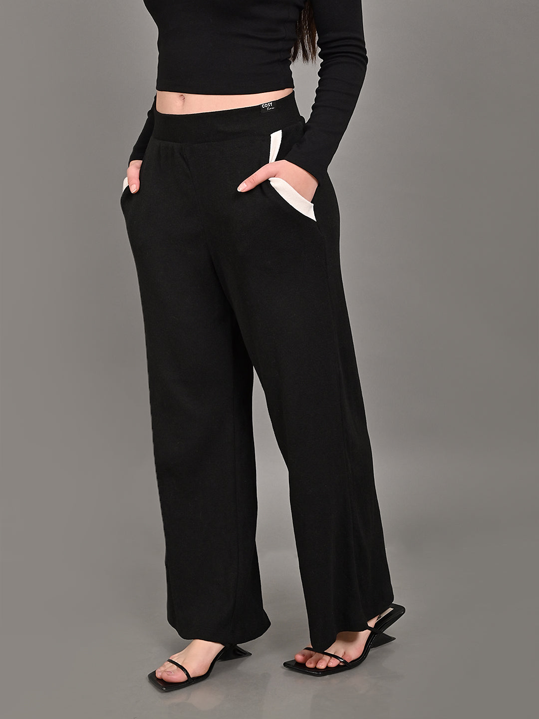 Women Black Teddy Trousers